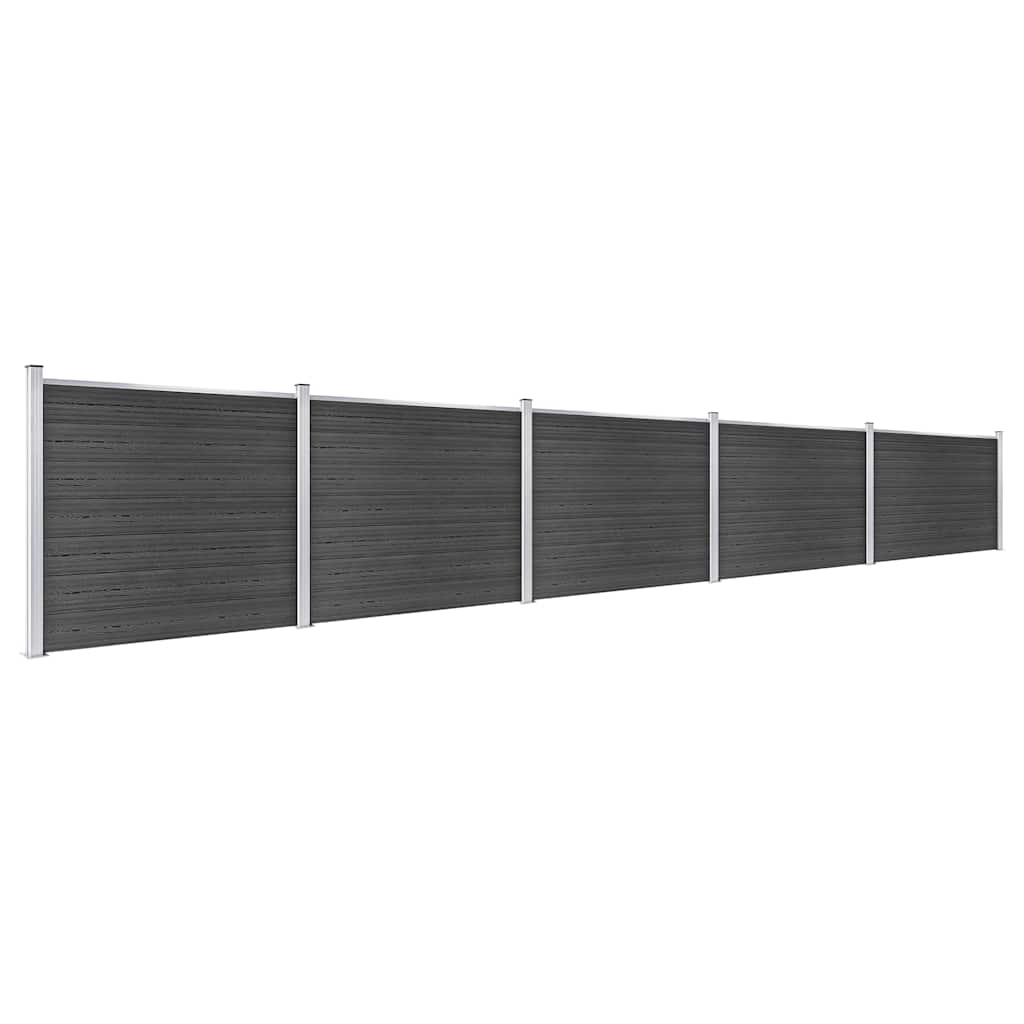 vidaXL Fence Panel Set WPC 872x146 cm Grey 2