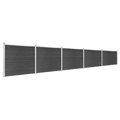 vidaXL Fence Panel Set WPC 872x146 cm Grey 2