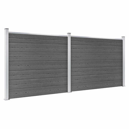 vidaXL Fence Panel Set WPC 353x146 cm Black 2