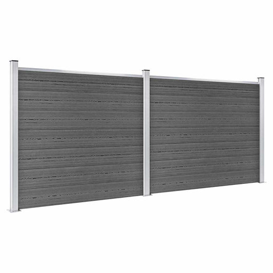 vidaXL Fence Panel Set WPC 353x146 cm Black 2