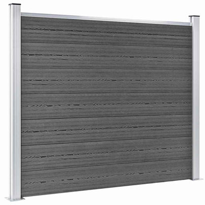 vidaXL Fence Panel Set WPC 353x146 cm Black 4