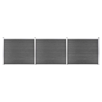 vidaXL Fence Panel Set WPC 526x146 cm Black 1
