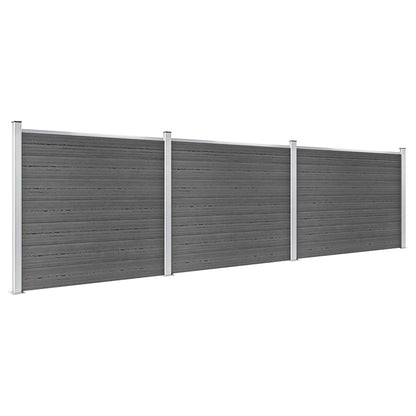vidaXL Fence Panel Set WPC 526x146 cm Black 2