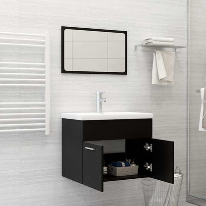 Bathroom Furniture Set Engineered Wood 60 x 38.5 x 46 cm Black