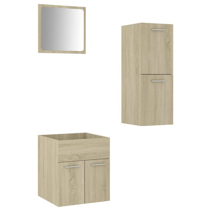 vidaXL Bathroom Furniture Set Sonoma Oak Engineered Wood