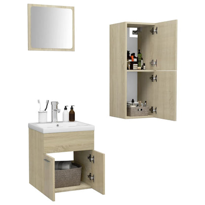 vidaXL Bathroom Furniture Set Sonoma Oak Engineered Wood