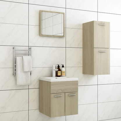 vidaXL Bathroom Furniture Set Sonoma Oak Engineered Wood