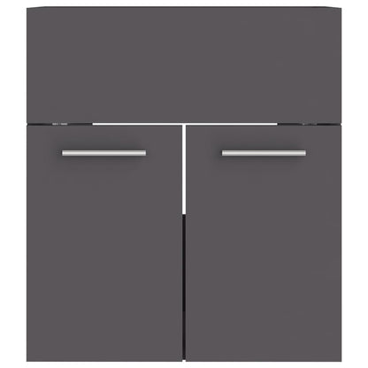 vidaXL Sink Cabinet with Built-in Basin Grey Engineered Wood