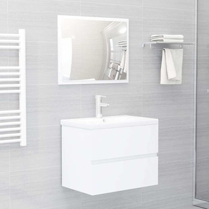 Bathroom Furniture Set Engineered Wood Depth 38.5 cm with Faucet Width 60 cm White