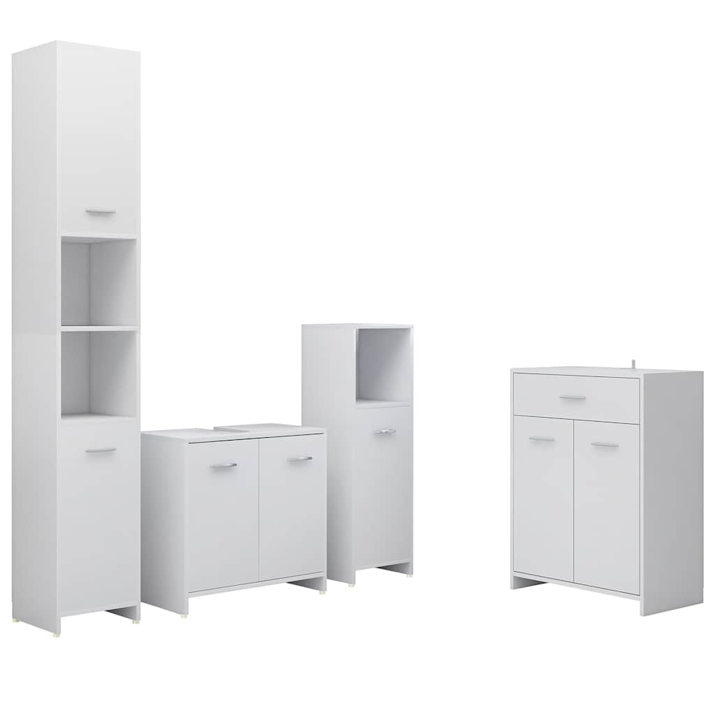4 Piece Bathroom Furniture White