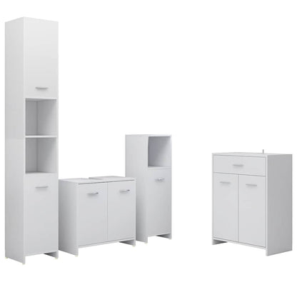 4 Piece Bathroom Furniture White