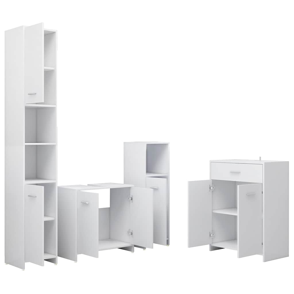 4 Piece Bathroom Furniture White