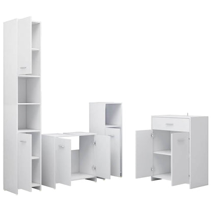 4 Piece Bathroom Furniture White
