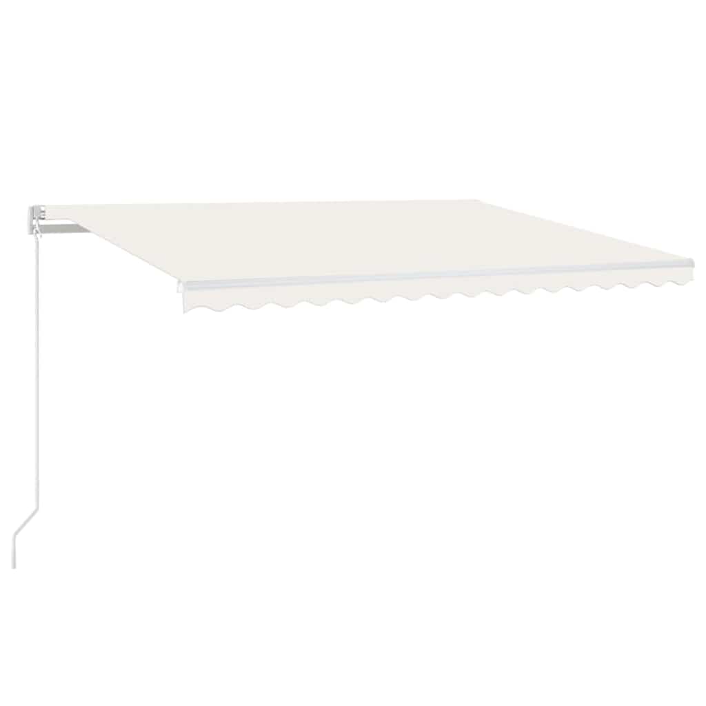 vidaXL Manual Retractable Awning with LED 450x300 cm Cream 2
