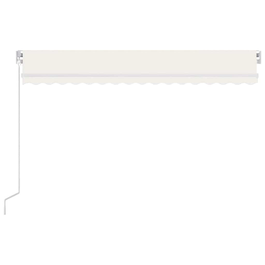 vidaXL Manual Retractable Awning with LED 450x300 cm Cream 3