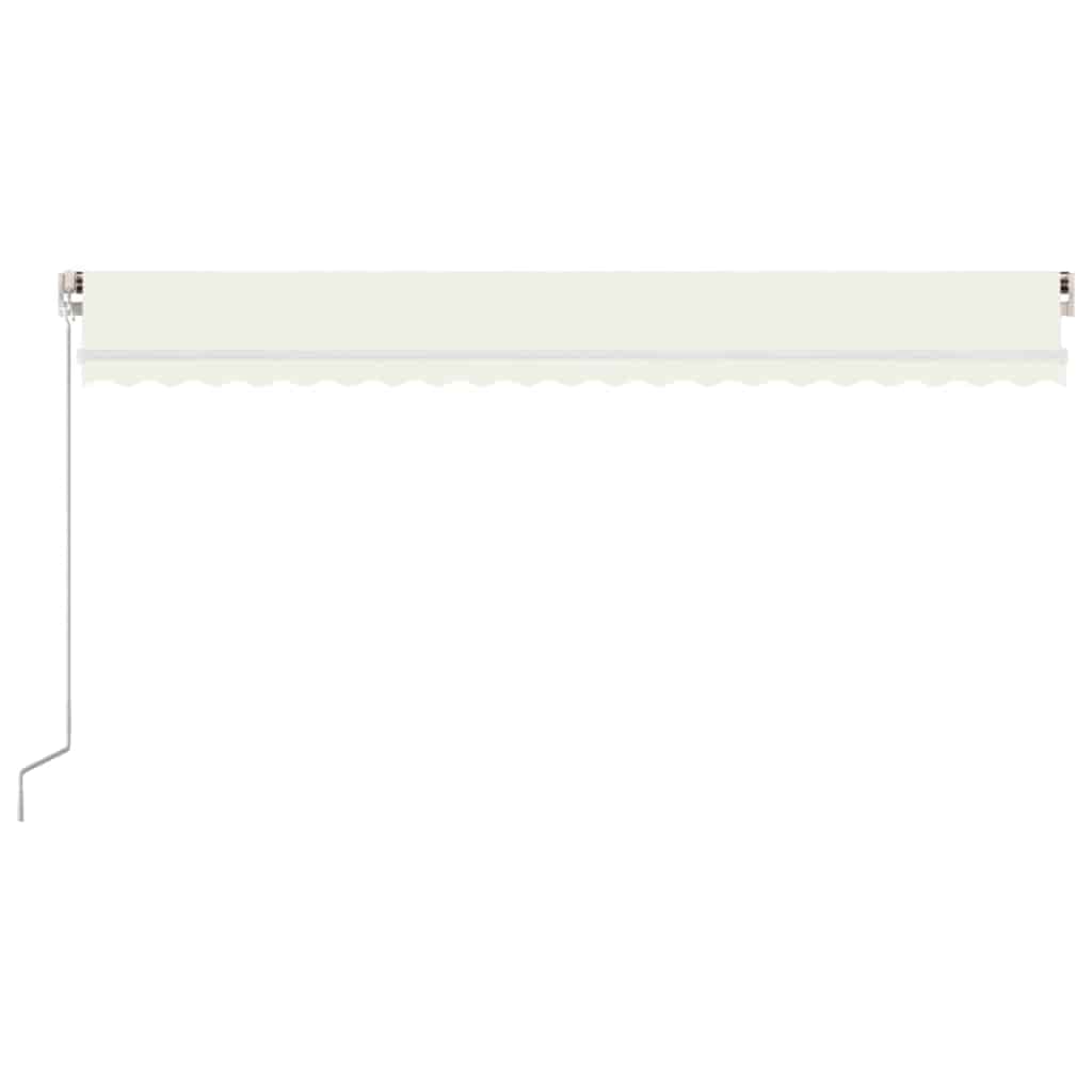 vidaXL Manual Retractable Awning with LED 500x300 cm Cream 3