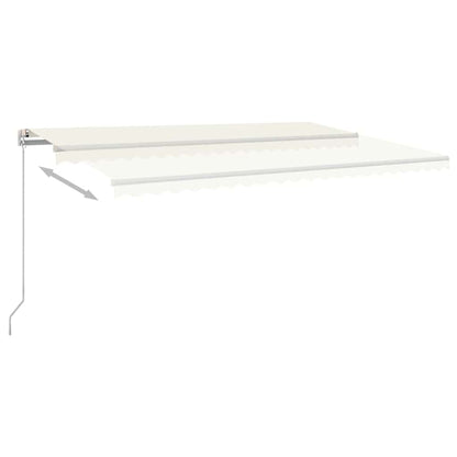 vidaXL Manual Retractable Awning with LED 500x300 cm Cream 6