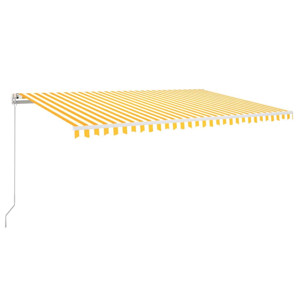 vidaXL Manual Retractable Awning with LED 500x300 cm Yellow and White 2