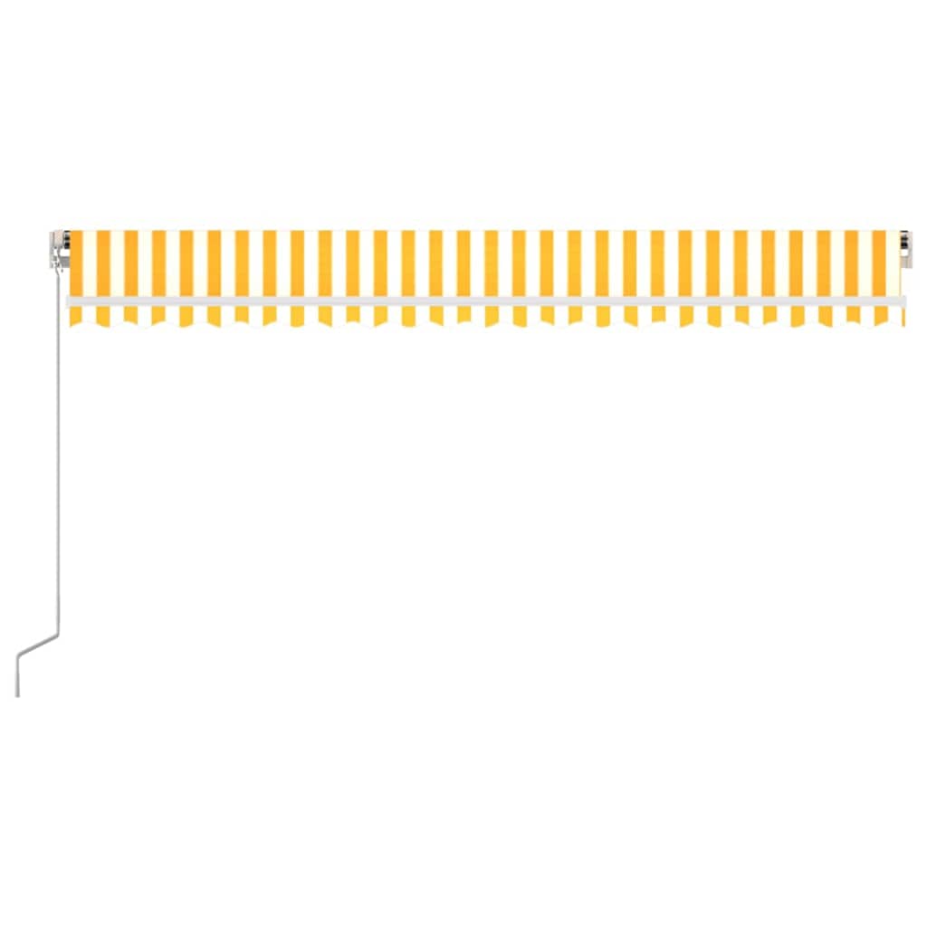 vidaXL Manual Retractable Awning with LED 500x300 cm Yellow and White 3