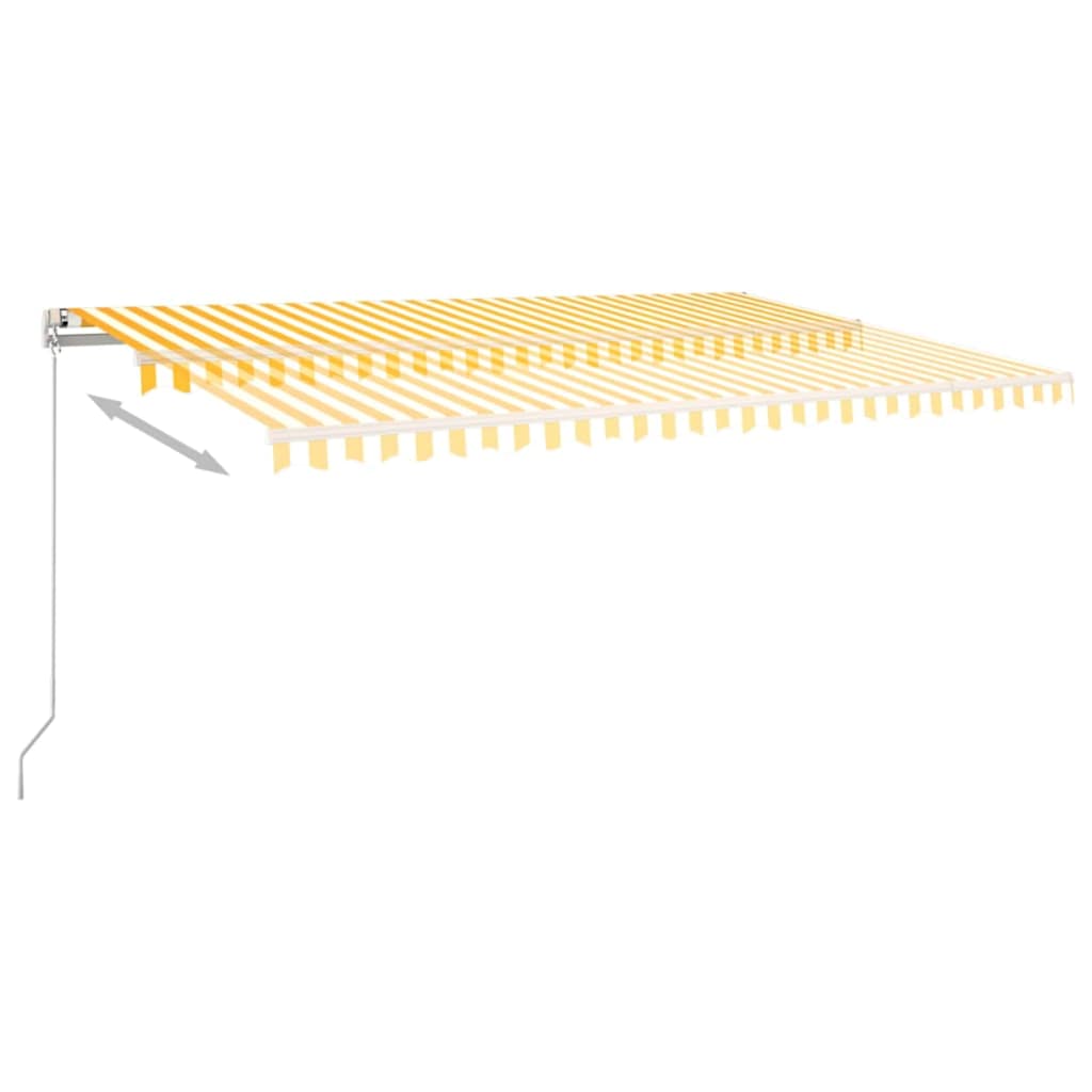 vidaXL Manual Retractable Awning with LED 500x300 cm Yellow and White 6