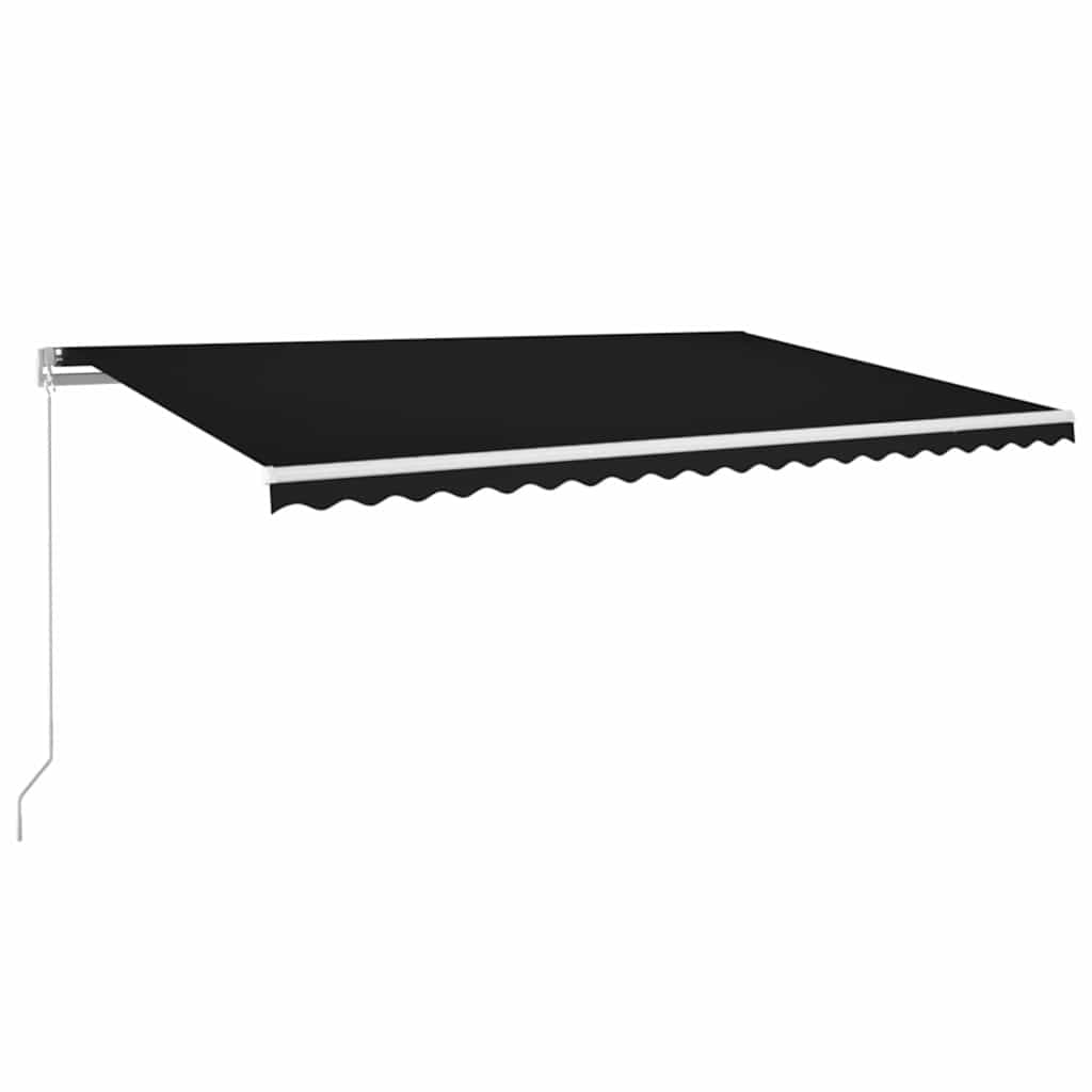 vidaXL Manual Retractable Awning with LED 500x300 cm Anthracite 2