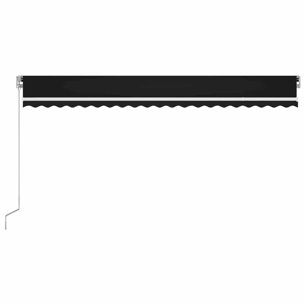 vidaXL Manual Retractable Awning with LED 500x300 cm Anthracite 3
