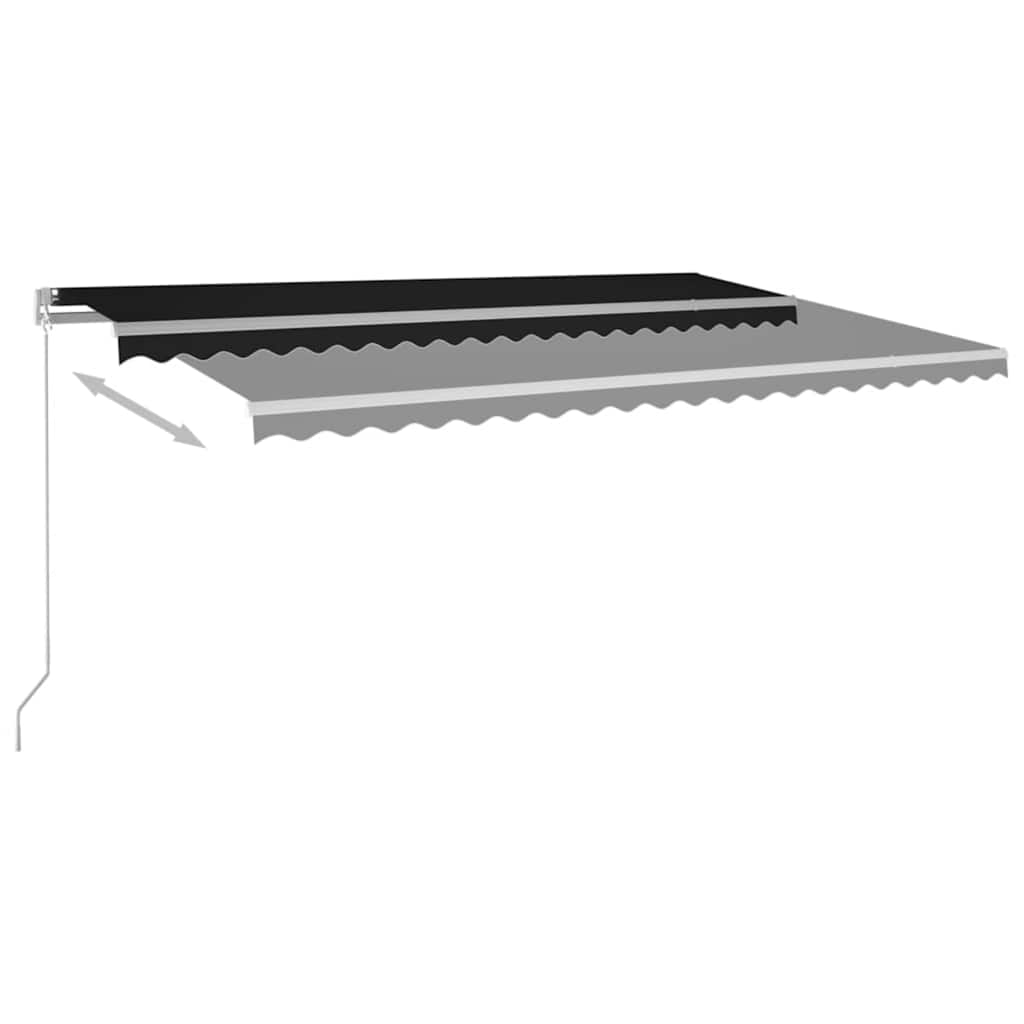 vidaXL Manual Retractable Awning with LED 500x300 cm Anthracite 6