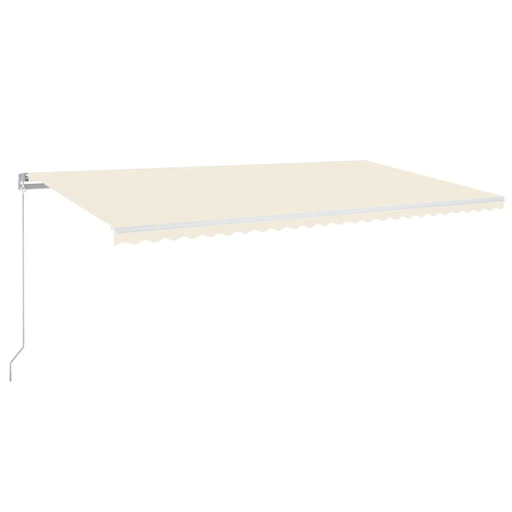 vidaXL Manual Retractable Awning with LED 600x300 cm Cream 2