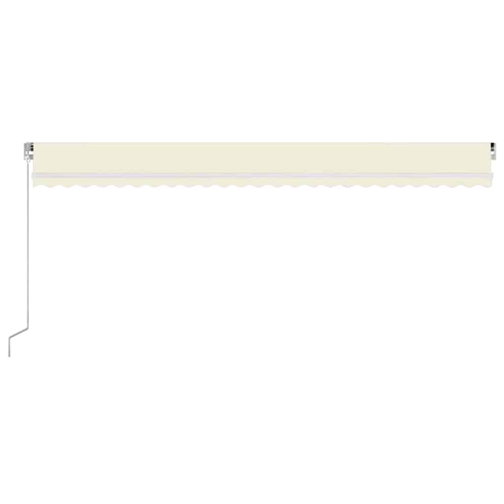 vidaXL Manual Retractable Awning with LED 600x300 cm Cream 3