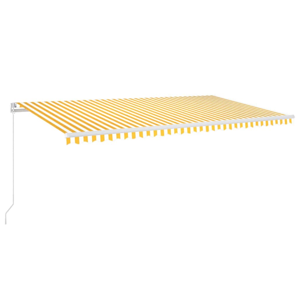 vidaXL Manual Retractable Awning with LED 600x300 cm Yellow and White 2