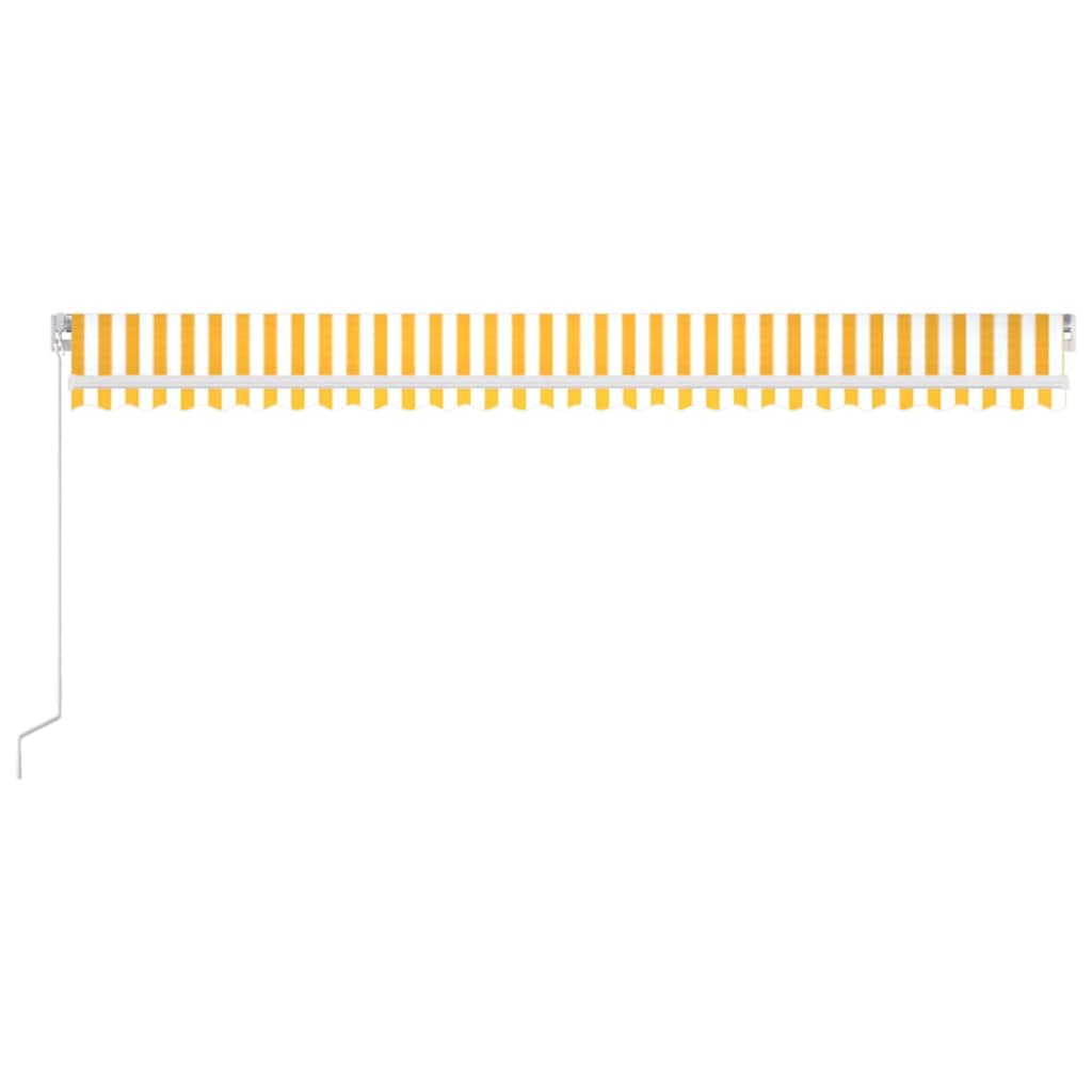 vidaXL Manual Retractable Awning with LED 600x300 cm Yellow and White 3