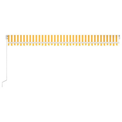 vidaXL Manual Retractable Awning with LED 600x300 cm Yellow and White 3