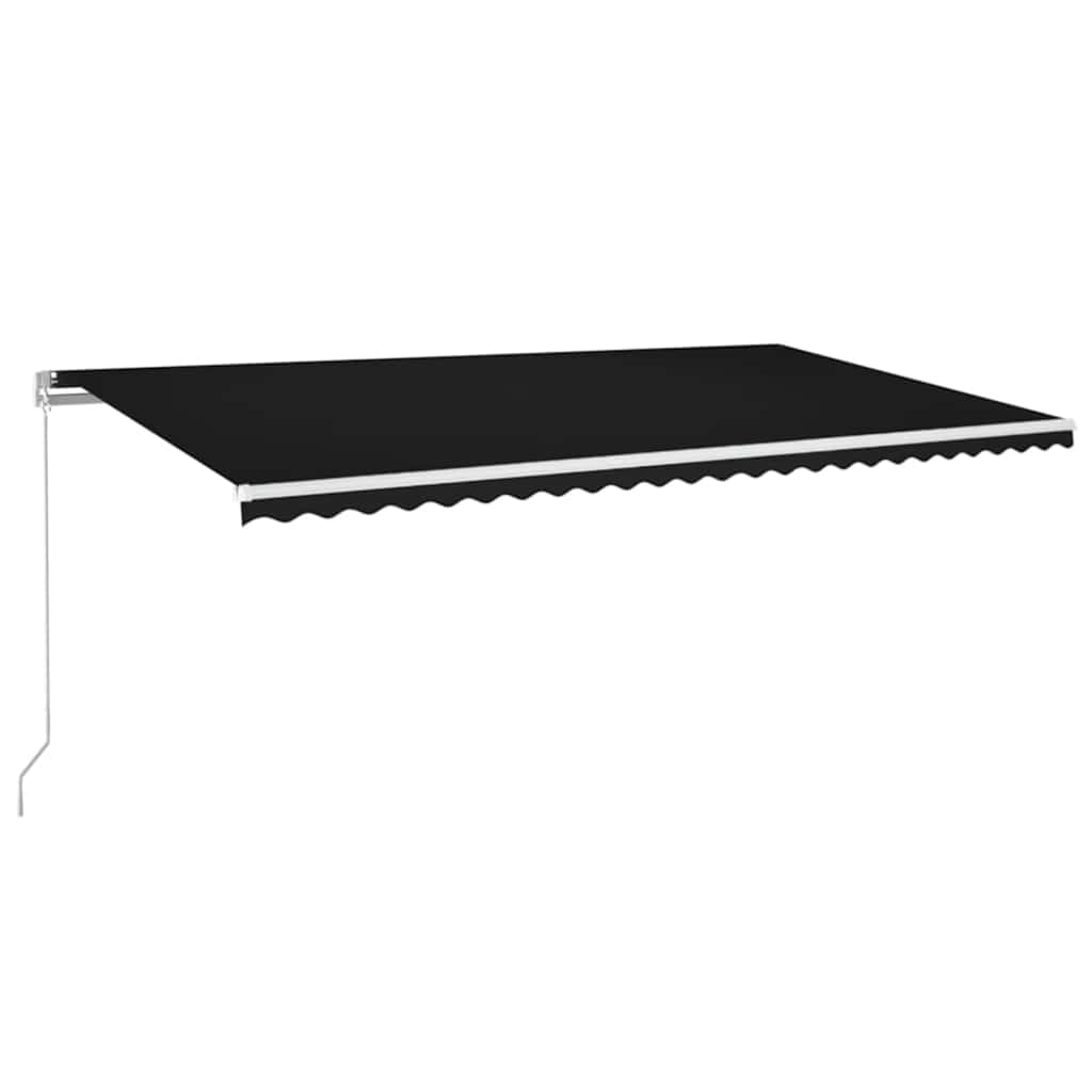 vidaXL Manual Retractable Awning with LED 600x300 cm Anthracite 2