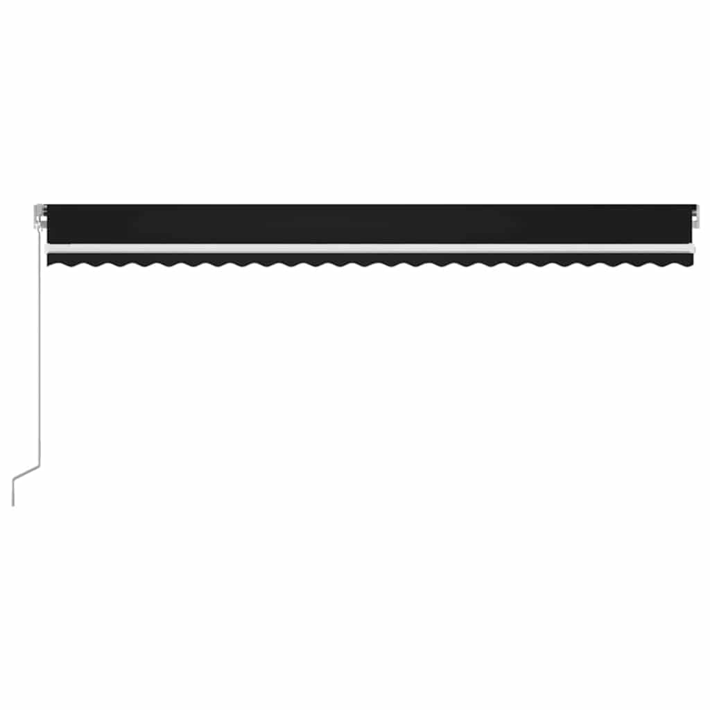 vidaXL Manual Retractable Awning with LED 600x300 cm Anthracite 3