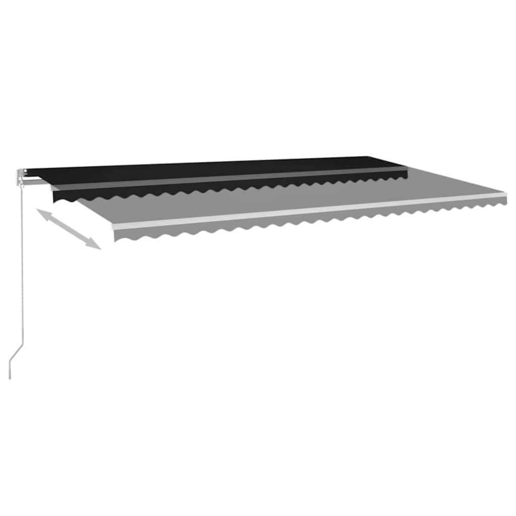 vidaXL Manual Retractable Awning with LED 600x300 cm Anthracite 6