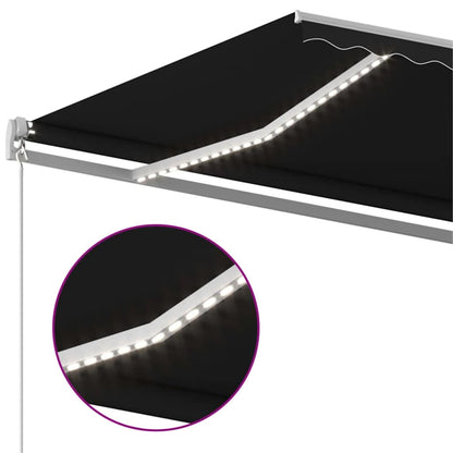 vidaXL Manual Retractable Awning with LED 600x300 cm Anthracite 4