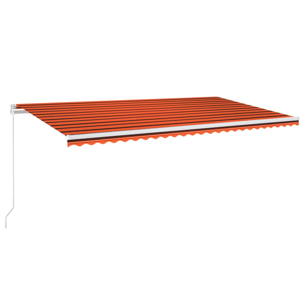 vidaXL Manual Retractable Awning with LED 600x300 cm Orange and Brown 2