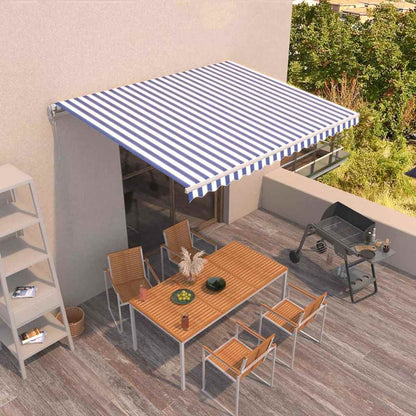 vidaXL Manual Retractable Awning 450x350 cm with White Frame