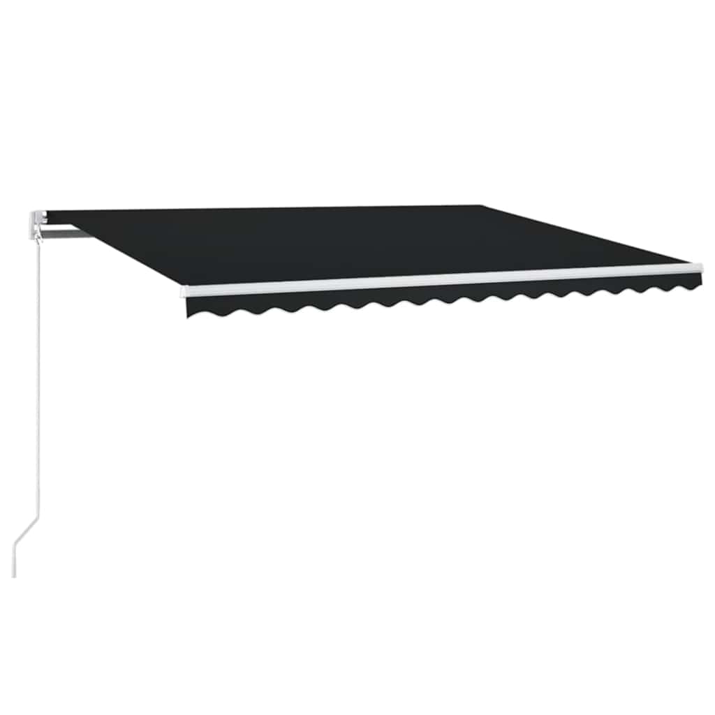 Manual Retractable Awning 450x350 cm with white frame Drop 350 cm Width 450 cm Anthracite