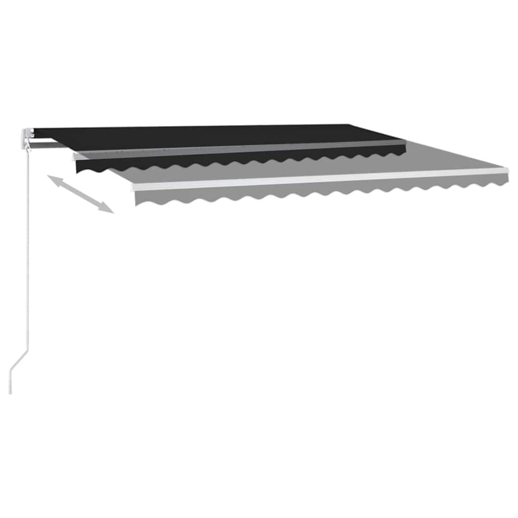 vidaXL Manual Retractable Awning 450x350 cm Anthracite 6