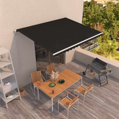 vidaXL Manual Retractable Awning 450x350 cm Anthracite 1