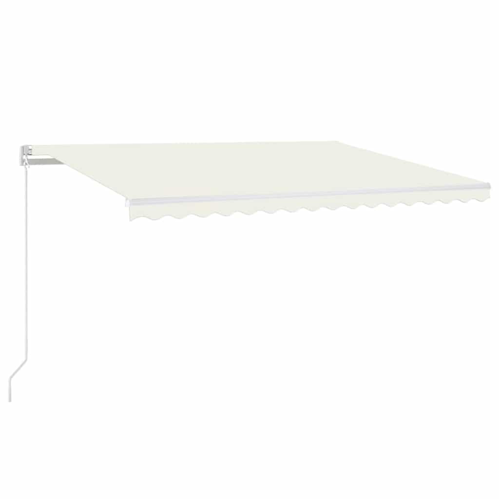 vidaXL Manual Retractable Awning with LED 450x350 cm Cream 2