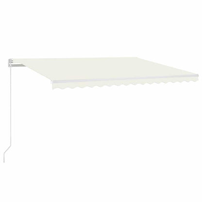 Manual Retractable Awning with LED with white frame Drop 350 cm Cream