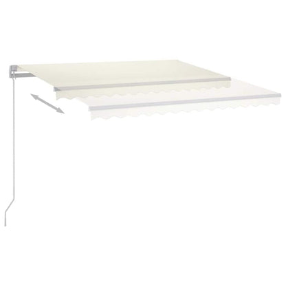 vidaXL Manual Retractable Awning with LED 450x350 cm Cream 6