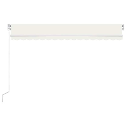 vidaXL Manual Retractable Awning with LED 450x350 cm Cream 3