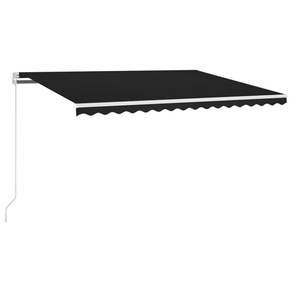 vidaXL Manual Retractable Awning with LED 450x350 cm Anthracite 2