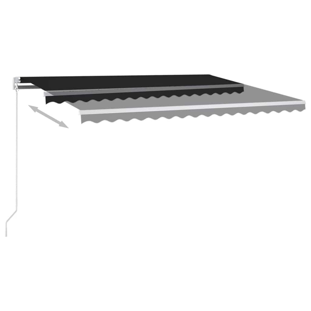 vidaXL Manual Retractable Awning with LED 450x350 cm Anthracite 6