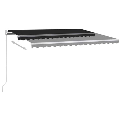 vidaXL Manual Retractable Awning with LED 450x350 cm Anthracite 6
