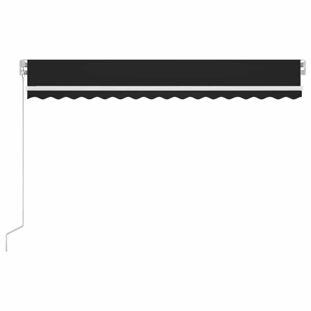 Manual Retractable Awning with LED with white frame Drop 350 cm Anthracite