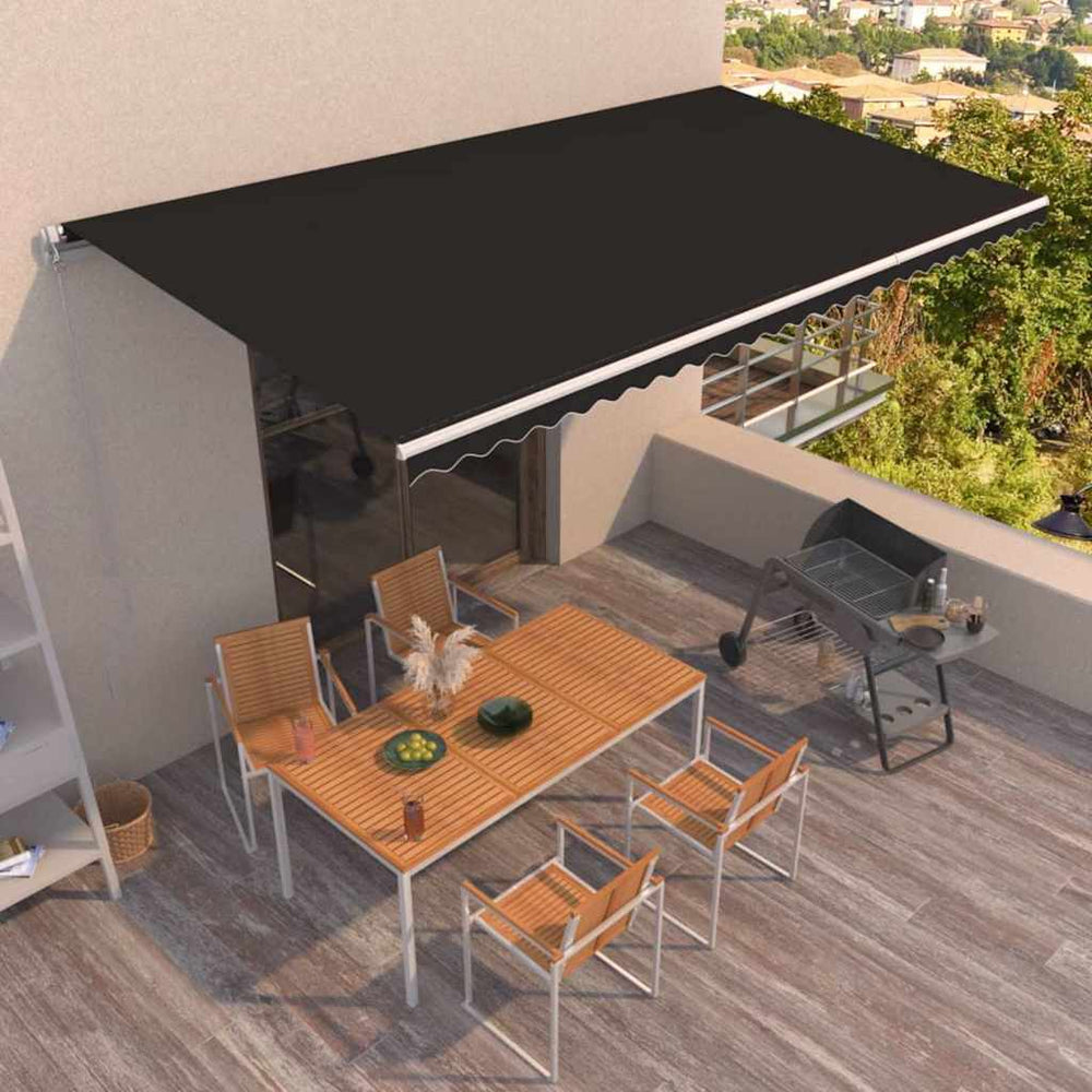 vidaXL Manual Retractable Awning 600x350 cm with White Frame
